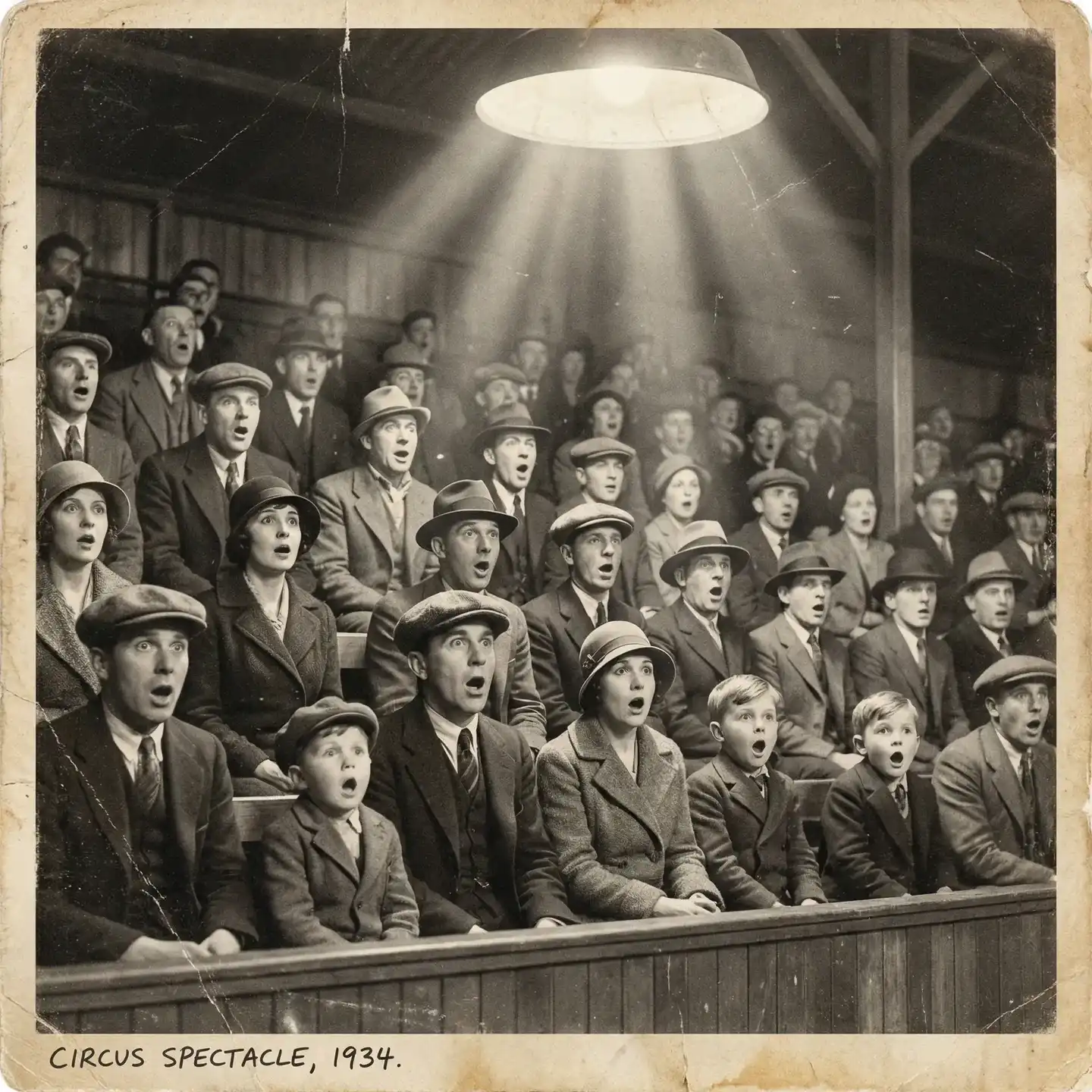 非凡娱乐 - 1930年代马戏观众席上惊叹表情的珍贵历史照片